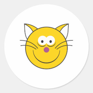 Katzengesicht Runder Aufkleber