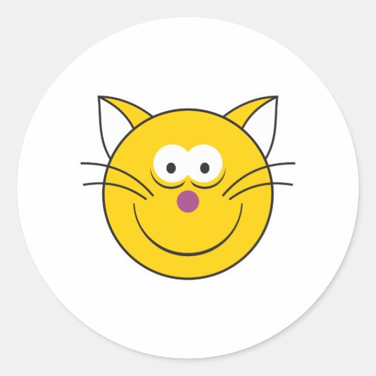 Katzengesicht Runder Aufkleber (Vorderseite)