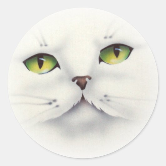 Katzengesicht Runder Aufkleber (Vorderseite)