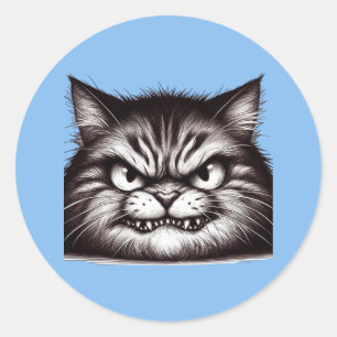Katzengesicht. Runder Aufkleber