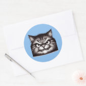 Katzengesicht. Runder Aufkleber (Umschlag)