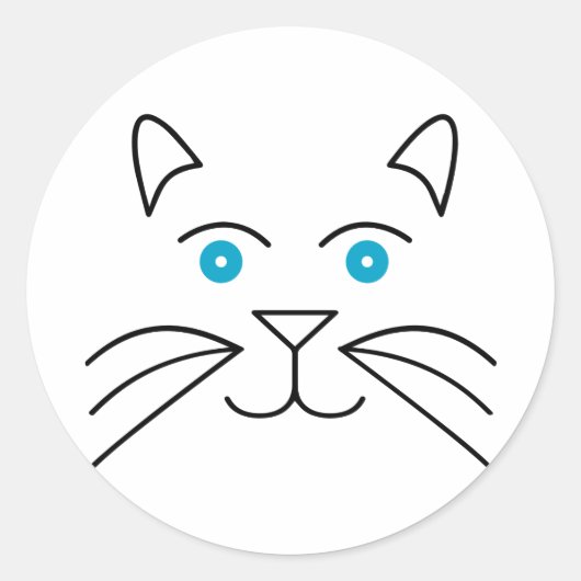 Katzengesicht Runder Aufkleber (Vorderseite)
