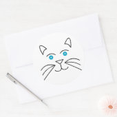 Katzengesicht Runder Aufkleber (Umschlag)
