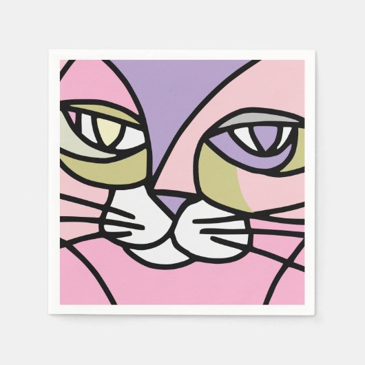 Katzengesicht Serviette (Vorderseite)