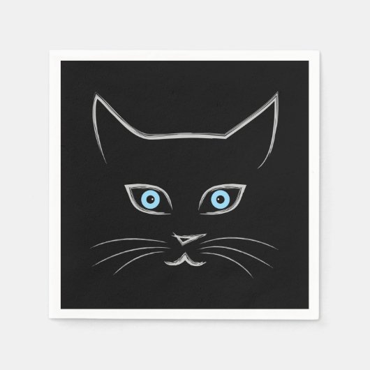 Katzengesicht Serviette (Vorderseite)