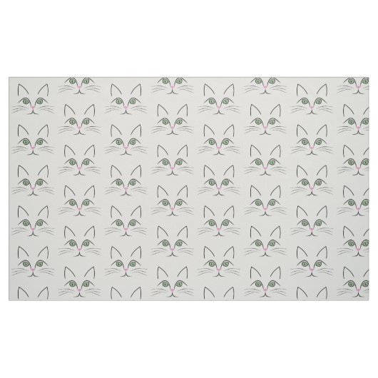 Katzengesicht Stoff (Fat Quarter (45,7 x 55,9 cm))