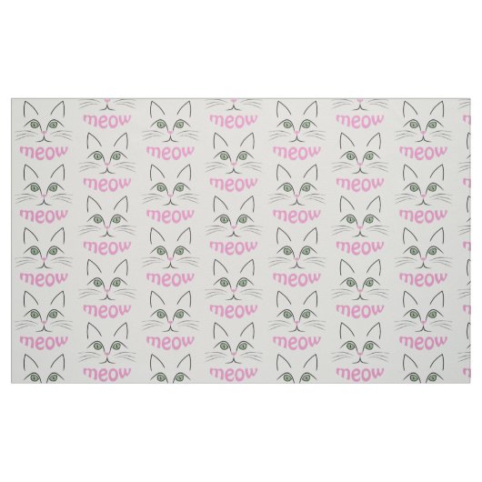 Katzengesicht Stoff (Fat Quarter (45,7 x 55,9 cm))