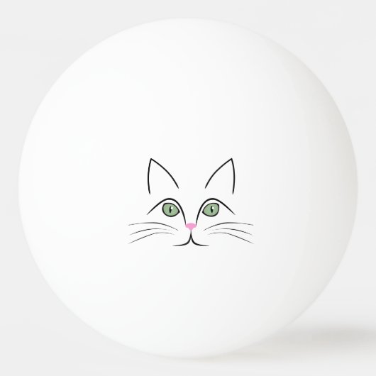 Katzengesicht Tischtennisball (Vorderseite)