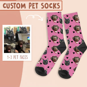 Katzengesicht und Hundegesicht Personalisiert, mit Socken
