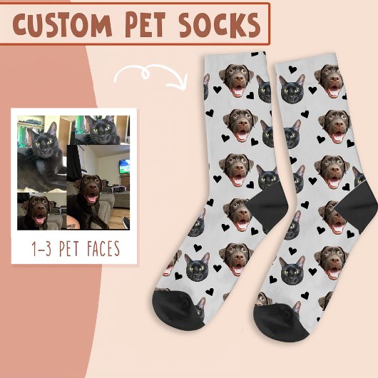 Katzengesicht und Hundegesicht Personalisiert, mit Socken