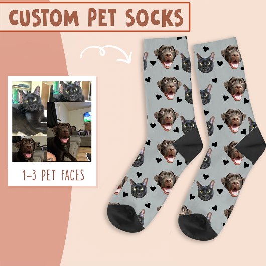 Katzengesicht und Hundegesicht Personalisiert, mit Socken