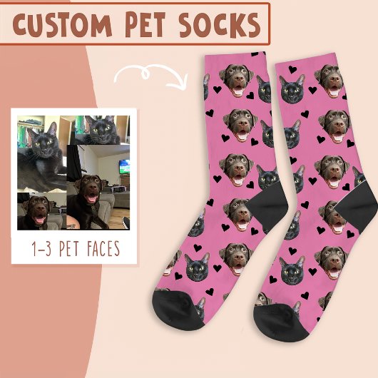 Katzengesicht und Hundegesicht Personalisiert, mit Socken