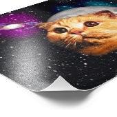 Katzengesicht und Mond Fotodruck (Ecke)
