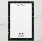 Katzengesicht Zeichne lebendige grüne Augen gepunk Briefpapier (Vorderseite)