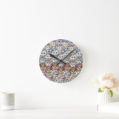 Katzengesichter mit Hexagon-Muster Runde Wanduhr (Zuhause)