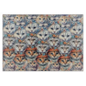 Katzengesichter mit Hexagon-Muster Schneidebrett (Vorderseite)