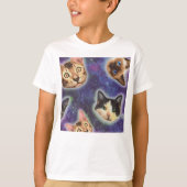 Katzengesichter mit verschiedenen Rassen und Muste T-Shirt (Vorderseite)