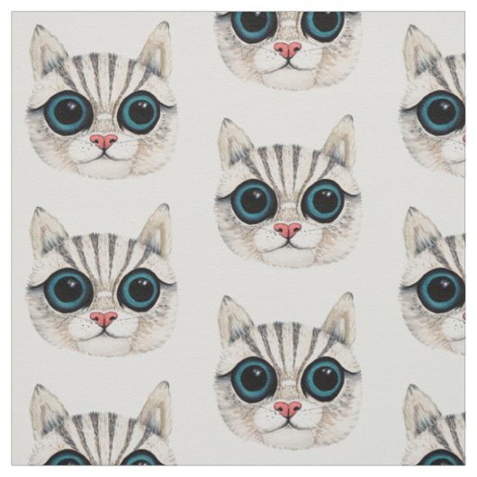 Katzengesichtsausdruck Muster Baumwollgewebe Stoff (Muster)