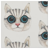 Katzengesichtsausdruck Muster Baumwollgewebe Stoff (Nahaufnahme)