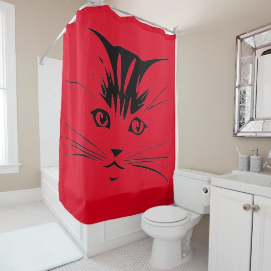 Katzengesichtsdusche Duschvorhang (Beispiel)