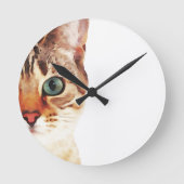 Katzengesichtsfarbe Runde Wanduhr (Vorderseite)