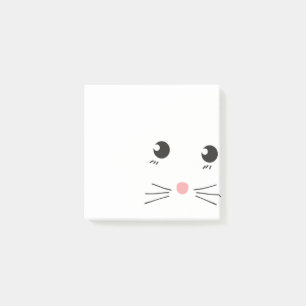 Katzengesichtslinie zeichnend post-it klebezettel