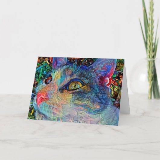 Katzengestrichene 1 Art Note Card Karte (Vorderseite)