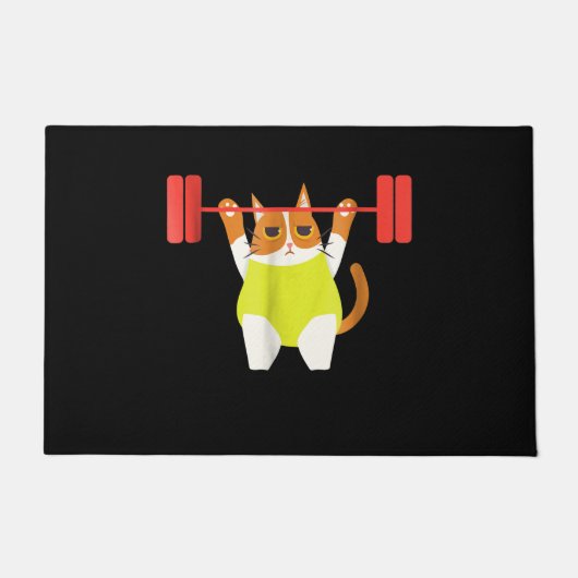 Katzengewicht Lifting Funny Cat Lover Workout Fußmatte (Vorderseite)