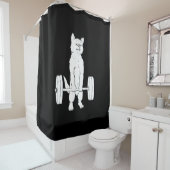 Katzengewicht und Fitnessraum Duschvorhang (Beispiel)