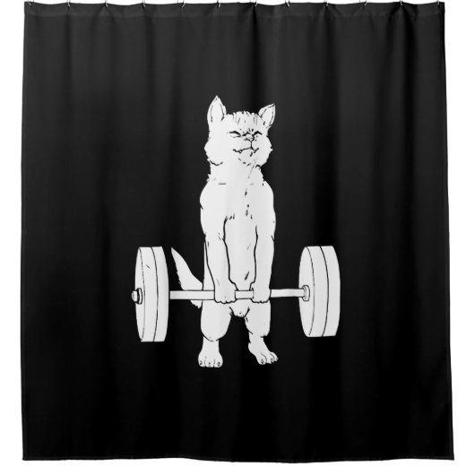Katzengewicht und Fitnessraum Duschvorhang (Vorderseite)