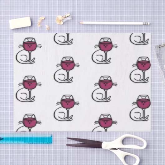 Katzenglas und Weinglas Seidenpapier (Handwerk)