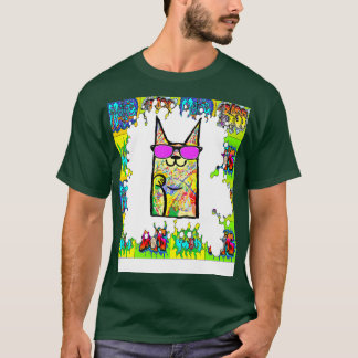 Katzengraffiti coole Kunst T-Shirt