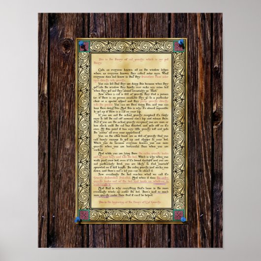 Katzengravitation - Druck oder Plakat (Vorne)