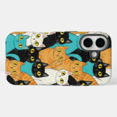 Katzengruppe mit bunter Buntstiftzeichnung Case-Mate iPhone Hülle (Rückseite (Horizontal))