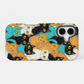 Katzengruppe mit bunter Buntstiftzeichnung iPhone 16 Hülle (Rückseite (Horizontal))