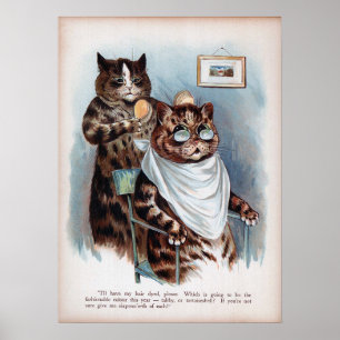 Katzenhaar-Färbe Shop, Louis Wain Poster