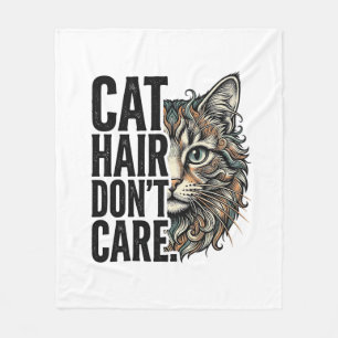 Katzenhaare sind egal Vintage Gravur Katze Shirt D Fleecedecke