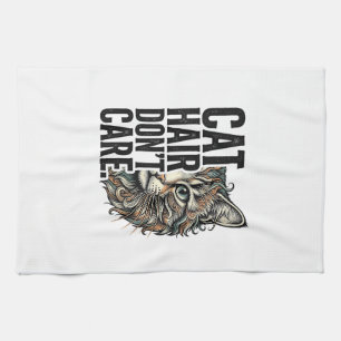 Katzenhaare sind egal Vintage Gravur Katze Shirt D Geschirrtuch