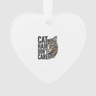Katzenhaare sind egal Vintage Gravur Katze Shirt D Ornament