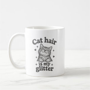 Katzenhaare sind mein Glitter Katzenliebhaber Tass Kaffeetasse