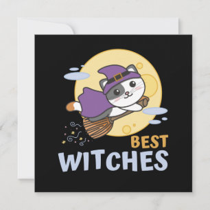 KatzenHalloween-Kinder Hexen mit den besten Hexen Einladung