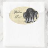 KatzenHalloween Ovaler Aufkleber (Tasche)