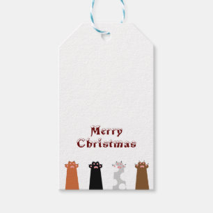 Katzenhände Frohe Weihnachten Geschenkanhänger