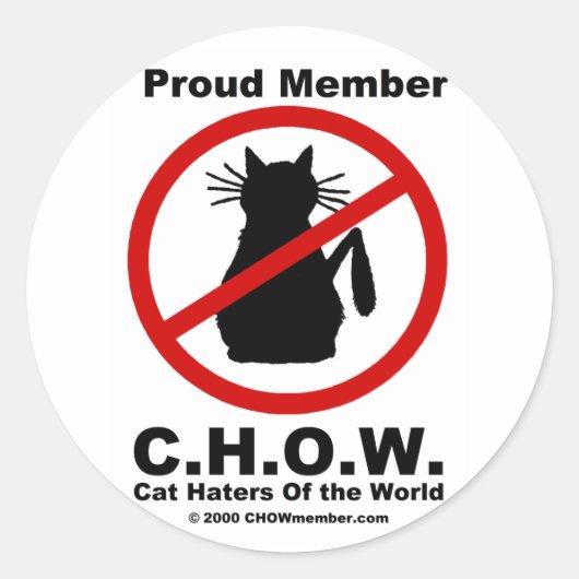 Katzenhasser der Aufkleber der Welt (Vorderseite)