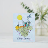 Katzenhaus New Zuhause Postkarte (Stehend Vorderseite)