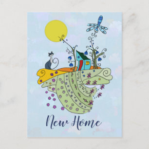 Katzenhaus New Zuhause Postkarte