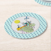 Katzenhaus Runder Pappuntersetzer (Angewinkelt)