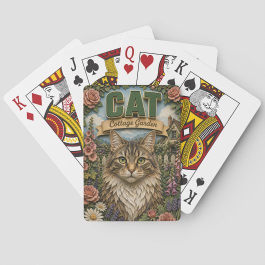 Katzenhäuschen-Garten POPCUT Spielkarten (Rückseite)