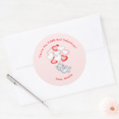 Katzenherz Personalisierter Valentinstag Runder Aufkleber (Umschlag)