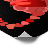 Katzenherzen, Katzen-Liebhaber, rote schwarze Maue Poster (Ecke)